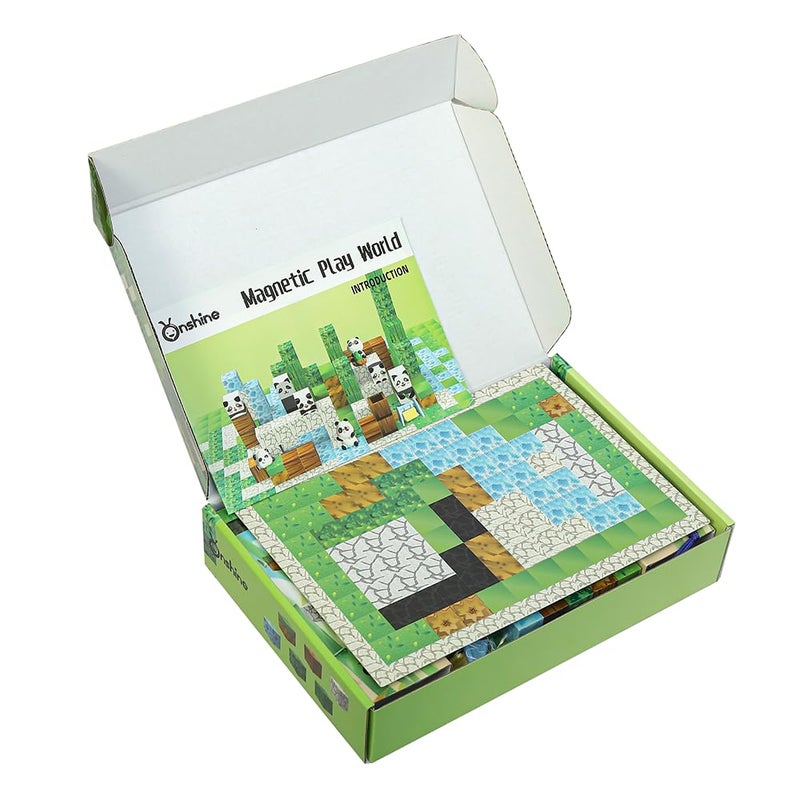Knick Knack Magnetic Play World - Panda Park Building Blocks Set (106 Pieces) for Kids Ages 3+ - Image 3